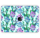 Watercolor Cactus Succulent Bloom V14 - Skin Decal Wrap Kit Compatible with the Apple MacBook Pro, Pro with Touch Bar or Air (11", 12", 13", 15" & 16" - All Versions Available)