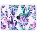 Watercolor Cactus Succulent Bloom V15 - Skin Decal Wrap Kit Compatible with the Apple MacBook Pro, Pro with Touch Bar or Air (11", 12", 13", 15" & 16" - All Versions Available)