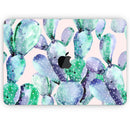 Watercolor Cactus Succulent Bloom V8 - Skin Decal Wrap Kit Compatible with the Apple MacBook Pro, Pro with Touch Bar or Air (11", 12", 13", 15" & 16" - All Versions Available)
