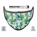 Watercolor Cactus Bloom V1 - Made in USA Mouth Cover Unisex Anti-Dust Cotton Blend Reusable & Washable Face Mask with Adjustable Sizing for Adult or Child