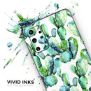 Watercolor Cactus Bloom V1 - Premium Vinyl Skin Decal for Samsung Galaxy S25 Ultra, S24, S23, S22 & All Galaxy S Models