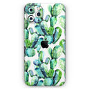 Watercolor Cactus Bloom V1 - Vinyl Skin Wrap for iPhone 17 Pro Max, 17 Pro, 17 Air, 17, 16 & All Models — Soft Matte or Ultra Gloss