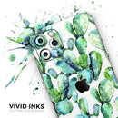 Watercolor Cactus Bloom V1 - Vinyl Skin Wrap for iPhone 17 Pro Max, 17 Pro, 17 Air, 17, 16 & All Models — Soft Matte or Ultra Gloss