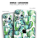 Watercolor Cactus Bloom V1 - Vinyl Skin Wrap for iPhone 17 Pro Max, 17 Pro, 17 Air, 17, 16 & All Models — Soft Matte or Ultra Gloss