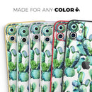 Watercolor Cactus Bloom V1 - Vinyl Skin Wrap for iPhone 17 Pro Max, 17 Pro, 17 Air, 17, 16 & All Models — Soft Matte or Ultra Gloss