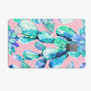 Watercolor Cactus Succulent Bloom V10 - Premium Protective Decal Skin-Kit for the Apple Credit Card