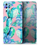 Watercolor Cactus Succulent Bloom V10 - Premium Vinyl Skin Decal for Samsung Galaxy S25 Ultra, S24, S23, S22 & All Galaxy S Models