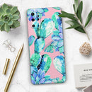 Watercolor Cactus Succulent Bloom V10 - Premium Vinyl Skin Decal for Samsung Galaxy S25 Ultra, S24, S23, S22 & All Galaxy S Models