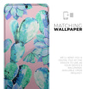Watercolor Cactus Succulent Bloom V10 - Skin-Kit for the Samsung Galaxy S-Series S20, S20 Plus, S20 Ultra , S10 & others (All Galaxy Devices Available)