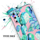 Watercolor Cactus Succulent Bloom V10 - Premium Vinyl Skin Decal for Samsung Galaxy S25 Ultra, S24, S23, S22 & All Galaxy S Models