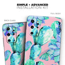Watercolor Cactus Succulent Bloom V10 - Premium Vinyl Skin Decal for Samsung Galaxy S25 Ultra, S24, S23, S22 & All Galaxy S Models