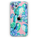 Watercolor Cactus Succulent Bloom V10 - Vinyl Skin Wrap for iPhone 17 Pro Max, 17 Pro, 17 Air, 17, 16 & All Models — Soft Matte or Ultra Gloss