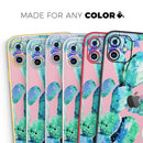 Watercolor Cactus Succulent Bloom V10 - Vinyl Skin Wrap for iPhone 17 Pro Max, 17 Pro, 17 Air, 17, 16 & All Models — Soft Matte or Ultra Gloss