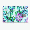 Watercolor Cactus Succulent Bloom V11 - Premium Protective Decal Skin-Kit for the Apple Credit Card