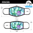 Watercolor Cactus Succulent Bloom V11 - Made in USA Mouth Cover Unisex Anti-Dust Cotton Blend Reusable & Washable Face Mask with Adjustable Sizing for Adult or Child