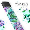 Skin Decal Kit for the Pax JUUL - Watercolor Cactus Succulent Bloom V11