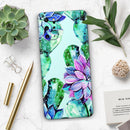 Watercolor Cactus Succulent Bloom V11 - Premium Vinyl Skin Decal for Samsung Galaxy S25 Ultra, S24, S23, S22 & All Galaxy S Models