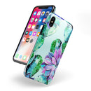 Watercolor Cactus Succulent Bloom V11 - iPhone X Swappable Hybrid Case