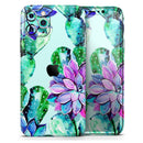 Watercolor Cactus Succulent Bloom V11 - Vinyl Skin Wrap for iPhone 17 Pro Max, 17 Pro, 17 Air, 17, 16 & All Models — Soft Matte or Ultra Gloss