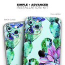 Watercolor Cactus Succulent Bloom V11 - Vinyl Skin Wrap for iPhone 17 Pro Max, 17 Pro, 17 Air, 17, 16 & All Models — Soft Matte or Ultra Gloss