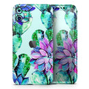 Watercolor Cactus Succulent Bloom V11 - Vinyl Skin Wrap for iPhone 17 Pro Max, 17 Pro, 17 Air, 17, 16 & All Models — Soft Matte or Ultra Gloss