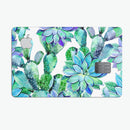 Watercolor Cactus Succulent Bloom V12 - Premium Protective Decal Skin-Kit for the Apple Credit Card
