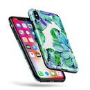 Watercolor Cactus Succulent Bloom V12 - iPhone X Swappable Hybrid Case