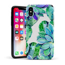 Watercolor Cactus Succulent Bloom V12 - iPhone X Swappable Hybrid Case