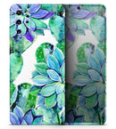 Watercolor Cactus Succulent Bloom V13 - Premium Vinyl Skin Decal for Samsung Galaxy S25 Ultra, S24, S23, S22 & All Galaxy S Models