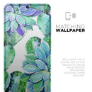 Watercolor Cactus Succulent Bloom V13 - Premium Vinyl Skin Decal for Samsung Galaxy S25 Ultra, S24, S23, S22 & All Galaxy S Models