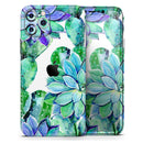 Watercolor Cactus Succulent Bloom V13 - Vinyl Skin Wrap for iPhone 17 Pro Max, 17 Pro, 17 Air, 17, 16 & All Models — Soft Matte or Ultra Gloss