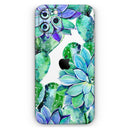 Watercolor Cactus Succulent Bloom V13 - Vinyl Skin Wrap for iPhone 17 Pro Max, 17 Pro, 17 Air, 17, 16 & All Models — Soft Matte or Ultra Gloss