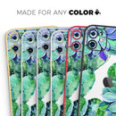 Watercolor Cactus Succulent Bloom V13 - Vinyl Skin Wrap for iPhone 17 Pro Max, 17 Pro, 17 Air, 17, 16 & All Models — Soft Matte or Ultra Gloss