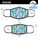 Watercolor Cactus Succulent Bloom V14 - Made in USA Mouth Cover Unisex Anti-Dust Cotton Blend Reusable & Washable Face Mask with Adjustable Sizing for Adult or Child