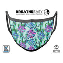 Watercolor Cactus Succulent Bloom V14 - Made in USA Mouth Cover Unisex Anti-Dust Cotton Blend Reusable & Washable Face Mask with Adjustable Sizing for Adult or Child