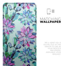 Watercolor Cactus Succulent Bloom V14 - Premium Vinyl Skin Decal for Samsung Galaxy S25 Ultra, S24, S23, S22 & All Galaxy S Models