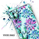 Watercolor Cactus Succulent Bloom V14 - Premium Vinyl Skin Decal for Samsung Galaxy S25 Ultra, S24, S23, S22 & All Galaxy S Models