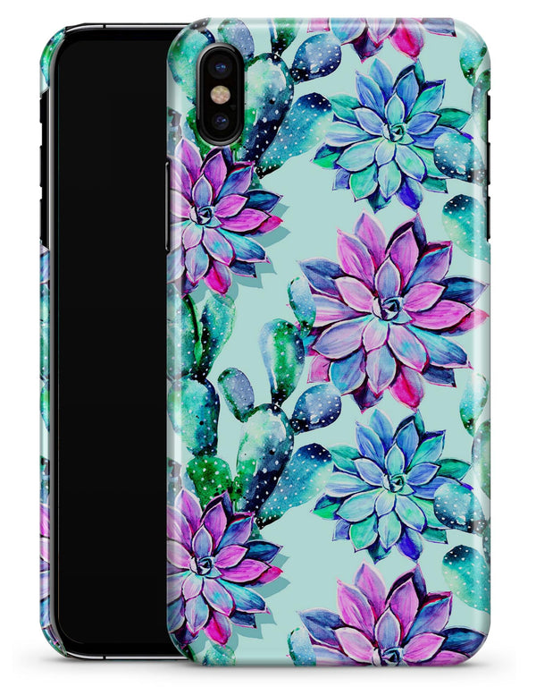 Watercolor Cactus Succulent Bloom V14 - iPhone X Clipit Case