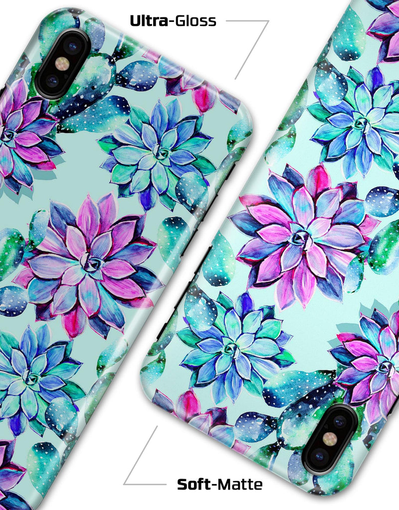 Watercolor Cactus Succulent Bloom V14 - iPhone X Clipit Case
