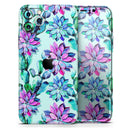 Watercolor Cactus Succulent Bloom V14 - Vinyl Skin Wrap for iPhone 17 Pro Max, 17 Pro, 17 Air, 17, 16 & All Models — Soft Matte or Ultra Gloss