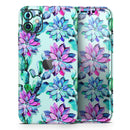 Watercolor Cactus Succulent Bloom V14 - Vinyl Skin Wrap for iPhone 17 Pro Max, 17 Pro, 17 Air, 17, 16 & All Models — Soft Matte or Ultra Gloss