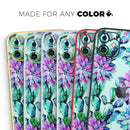 Watercolor Cactus Succulent Bloom V14 - Vinyl Skin Wrap for iPhone 17 Pro Max, 17 Pro, 17 Air, 17, 16 & All Models — Soft Matte or Ultra Gloss