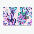 Watercolor Cactus Succulent Bloom V15 - Premium Protective Decal Skin-Kit for the Apple Credit Card