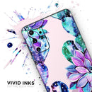 Watercolor Cactus Succulent Bloom V15 - Premium Vinyl Skin Decal for Samsung Galaxy S25 Ultra, S24, S23, S22 & All Galaxy S Models
