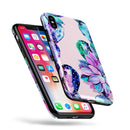Watercolor Cactus Succulent Bloom V15 - iPhone X Swappable Hybrid Case