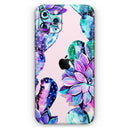 Watercolor Cactus Succulent Bloom V15 - Vinyl Skin Wrap for iPhone 17 Pro Max, 17 Pro, 17 Air, 17, 16 & All Models — Soft Matte or Ultra Gloss