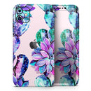 Watercolor Cactus Succulent Bloom V15 - Vinyl Skin Wrap for iPhone 17 Pro Max, 17 Pro, 17 Air, 17, 16 & All Models — Soft Matte or Ultra Gloss