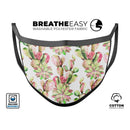 Watercolor Cactus Succulent Bloom V2 - Made in USA Mouth Cover Unisex Anti-Dust Cotton Blend Reusable & Washable Face Mask with Adjustable Sizing for Adult or Child
