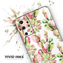 Watercolor Cactus Succulent Bloom V2 - Premium Vinyl Skin Decal for Samsung Galaxy S25 Ultra, S24, S23, S22 & All Galaxy S Models