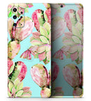 Watercolor Cactus Succulent Bloom V3 - Premium Vinyl Skin Decal for Samsung Galaxy S25 Ultra, S24, S23, S22 & All Galaxy S Models